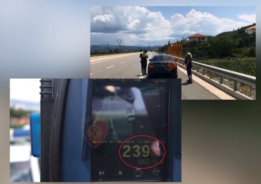 Shpejtësi skëterrë në autostradë/ Policia kontrolle me radar, ndalon shoferin me 239 km/h në orë