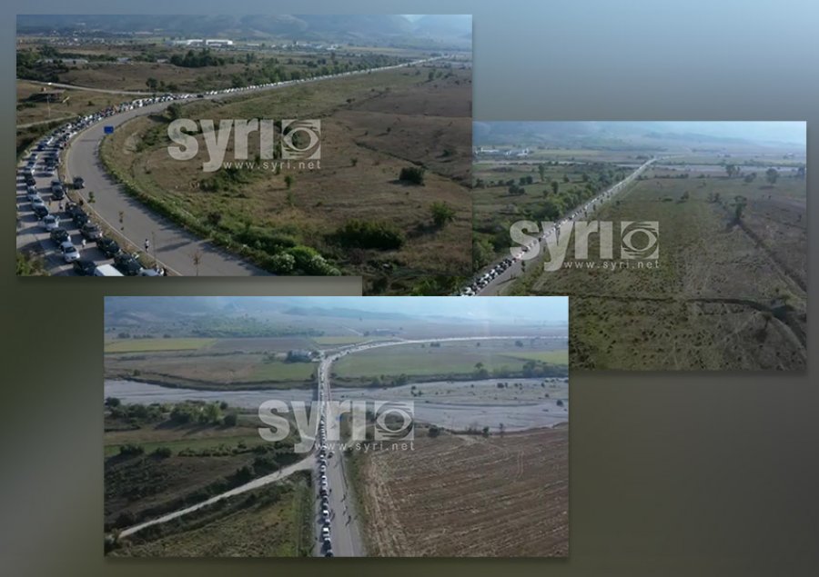 VIDEO/ Pamje me dron, tronditëse, ja sa është radha kilometrike në drejtim të Kakavijës