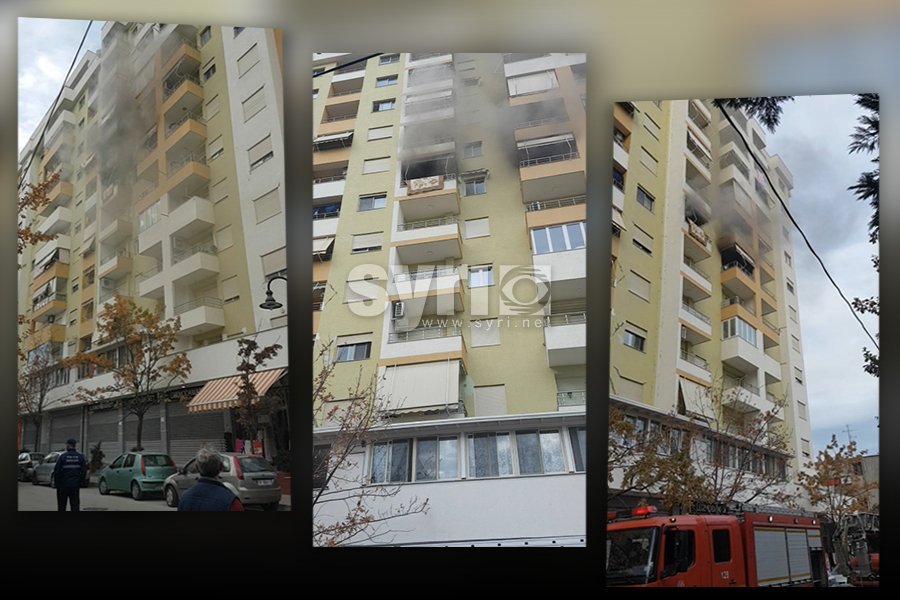 VIDEO/ Përfshihet nga flakët kati i gjashtë i një pallati në Durrës