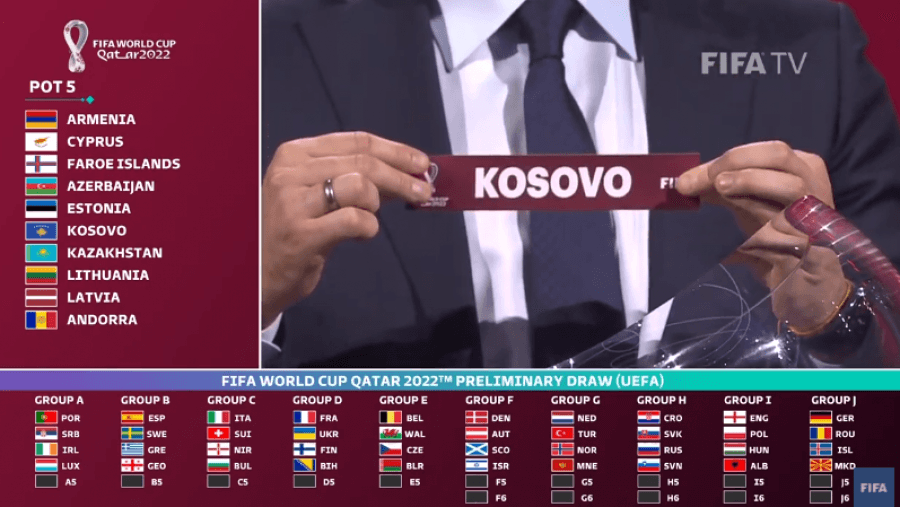 UEFA shmangu përballjen Kosovë-Serbi në shortin e Botërorit ‘Katar 2022’