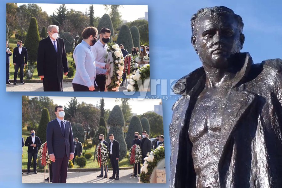 Basha dhe Berisha, homazhe në monumentin e Heroit të Demokracisë, Azem Hajdari
