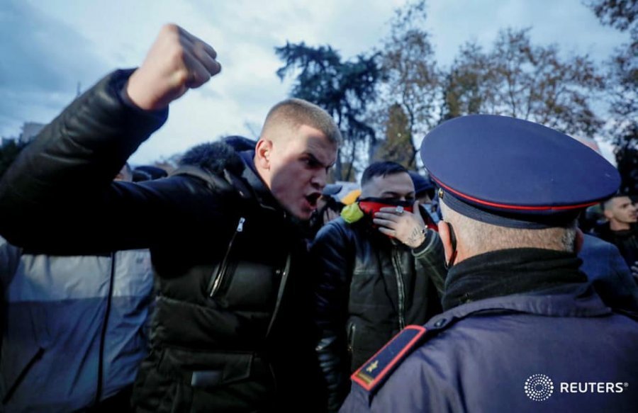 The picture that became viral shows the youth's anger and revolt confronting the police