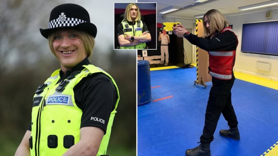 Një oficer policie pas dy dekadave në shërbim shkon në Departament me një parukë dhe buzëkuq