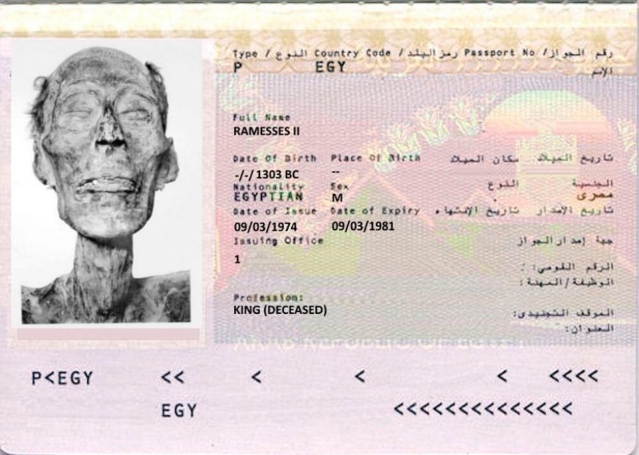 Ramesses II: mumja e parë (dhe ndoshta e fundit) që ka marrë një pasaportë! 