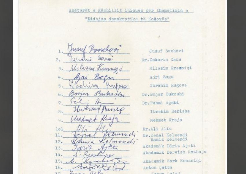 Një ndër themeluesit, publikon disa dëshmi interesante të LDK-së së vitit 1989 : Ja si u formua partia