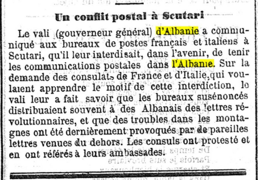 Konflikti diplomatik postar në Shkodër në 1888