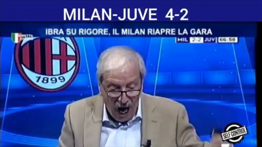 VIDEO/ Njihet si tifoz i Milanit, komentatori feston si i çmendur në studio 4 golat ndaj Juventusit