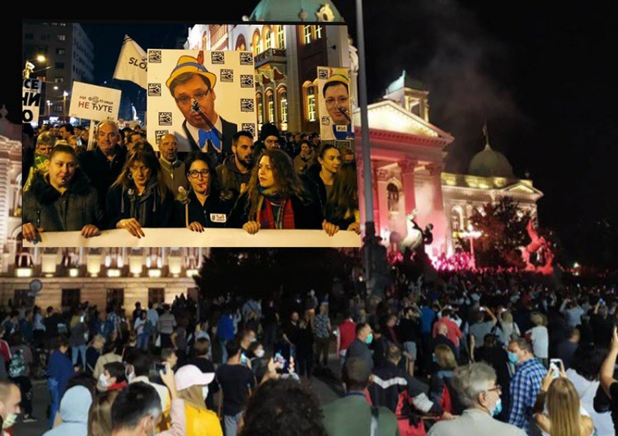 Beogradi si Tirana/ Vuçiç i sheh protestat si komplot nga jashtë