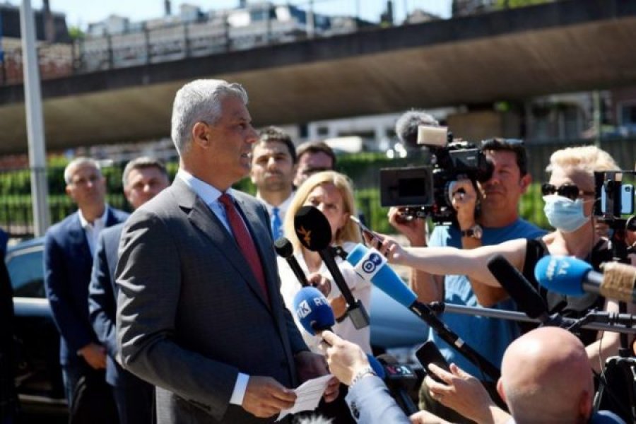 Kosovo President Hashim Thaçi arrives at The Hague, says he’s proud for his achievements