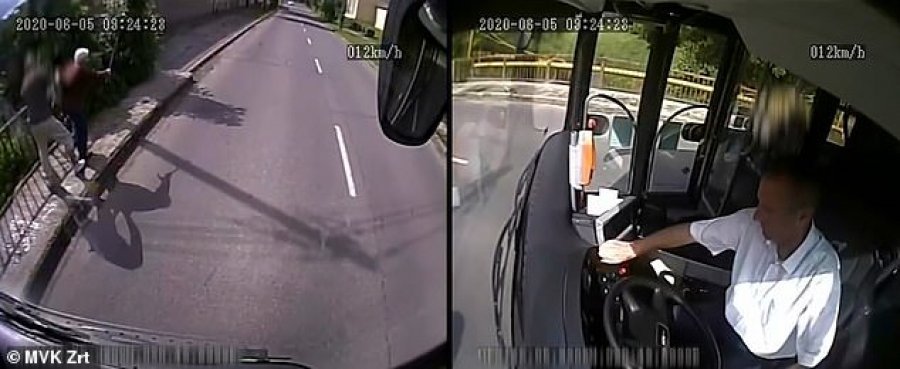VIDEO/Shoferi i autobuzit shpëton të moshuarën nga krimineli