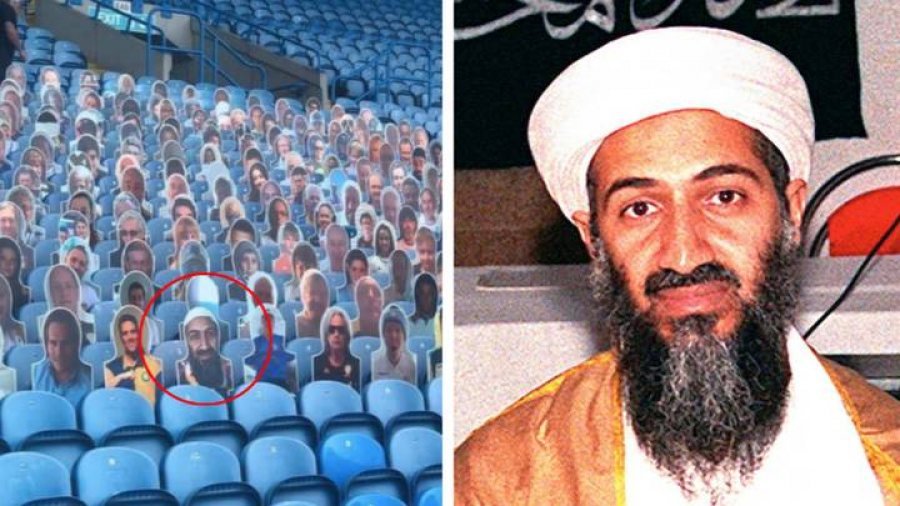 Gafa e rëndë e klubit anglez, foto e Bin Laden si tifoz në stadium