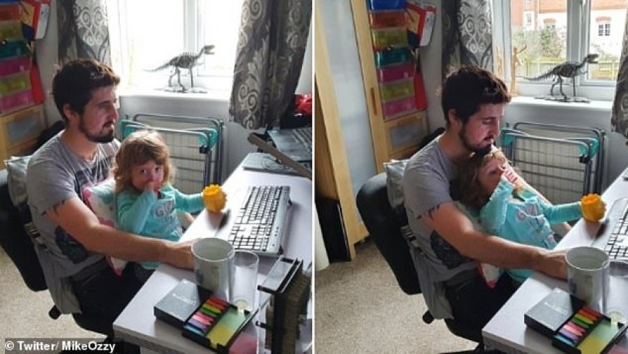 FOTO/ Prindërit punojnë nga shtëpia, ndajnë foto teksa fëmijët ‘i torturojnë’