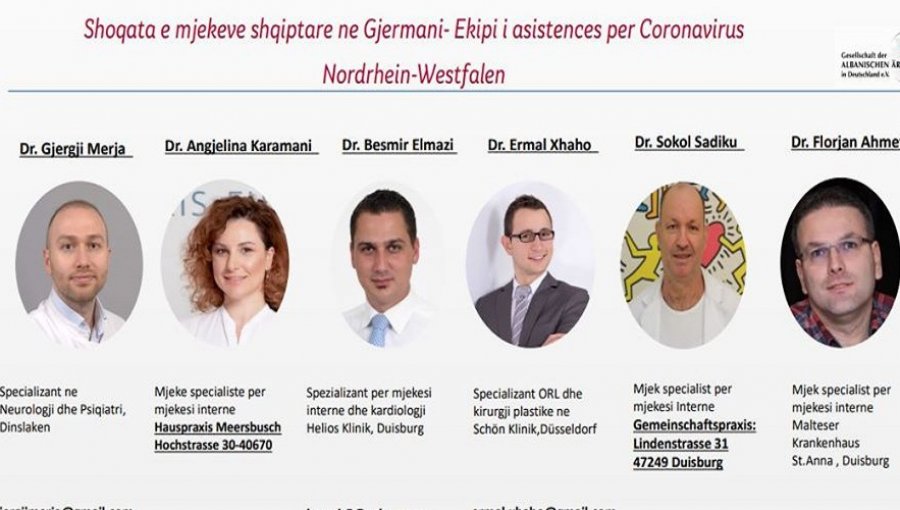 Mbi 60 mjekë shqiptarë në Gjermani, gati t'iu afrojnë ndihmë emigrantëve shqiptarë