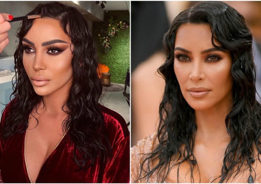 Ngjashmëria konfirmohet/ Edhe Facebook bëhet konfuz para fytyrës të Kim Kardashian dhe Fjolla Morinës