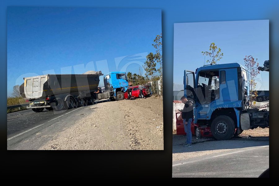 FOTOLAJM/ Aksidenti i rëndë në Fushë Milot, kamioni 'zhytet' te vetura