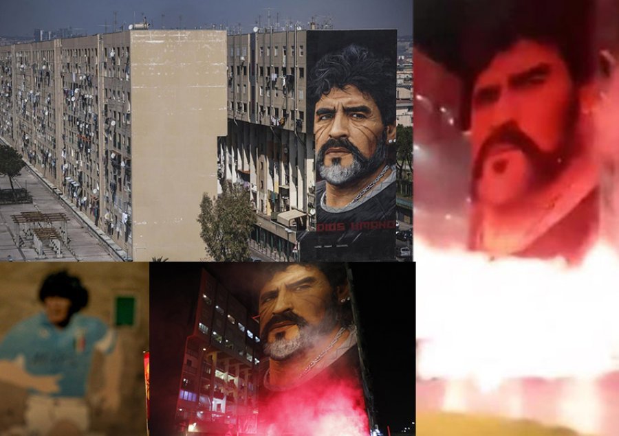 FOTO + VIDEO/ Ndarja nga jeta e Maradona-s, shihni se çfarë bëhet në Napoli