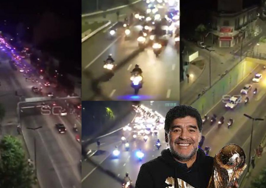 VIDEO/ Karvani madhështor i automjeteve që shoqëroi trupin e Maradonës nëpër rrugët e Buenos Aires