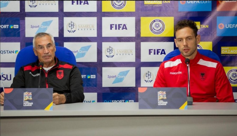 Në prag të sfidës me Kazakistanin/ Trajneri Reja dhe kapiteni Berisha në konferencë: Vijmë për 3 pikët