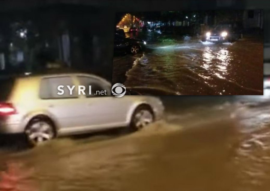 VIDEO/ Durrësi përmbytet në pak minuta shi, rrugë të pakalueshme, uji vërshon nëpër lagje