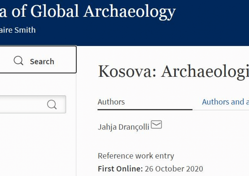 Trashëgimia Arkeologjike e Kosovës pjesë e 'Enciklopedisë së Arkeologjisë Globale'