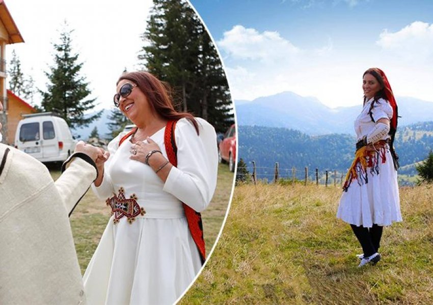 Ministrja e Kulturës, Vlora Dumoshi shfaqet me veshje kombëtare në Malet e Rugovës