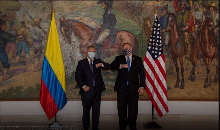 ‘Do iu ndihmojmë në luftën kundër drogës’/ Pompeo vlerëson presidentin kolumbian gjatë takimit në Bogota