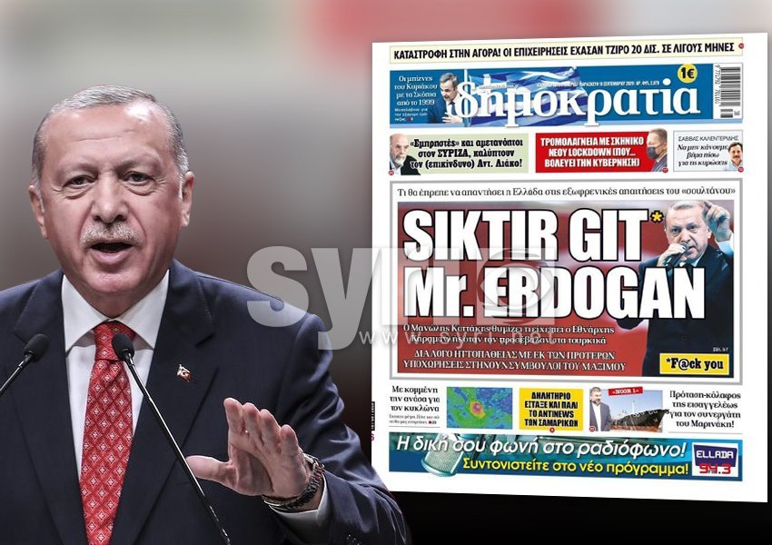 ‘F**k you Erdogan’/ Gazeta greke titull fyes, i hedh ‘benzinë zjarrit’ mes dy vendeve       