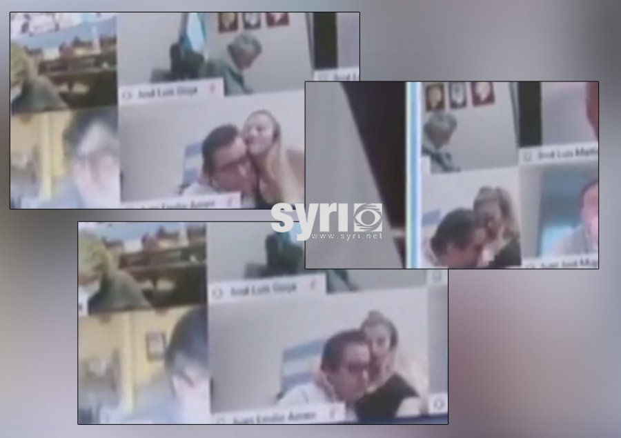 VIDEO-virale/ Deputeti nuk përmbahet gjatë mbledhjes live, skena të nxehta me të dashurën