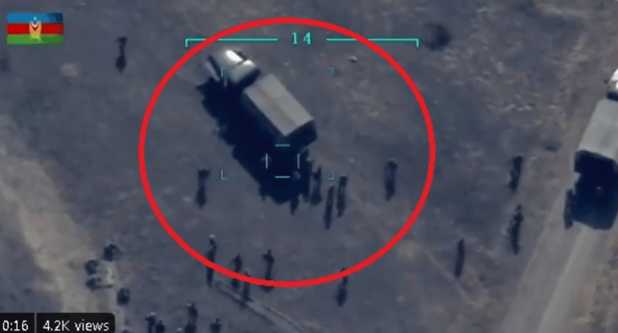 VIDEO/ U pikasën nga droni azer, raketa vret një numër të madh ushtarësh armenë