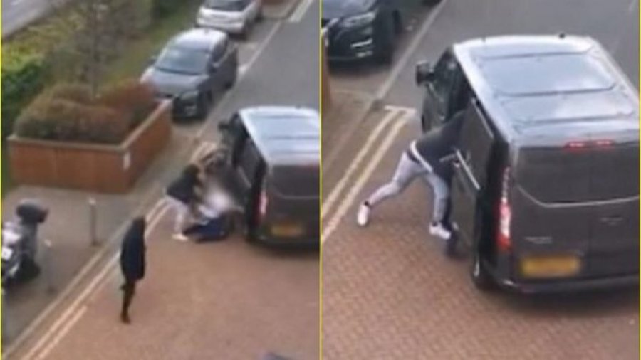 VIDEO/ Rrëmbehet një burrë në mes të ditës në Angli, e tërheqin zvarrë dhe e fusin në furgon