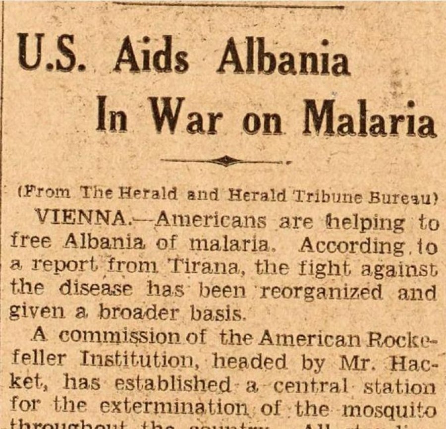 1932, kur SHBA ndihmonte Shqipërinë në luftën kundër malaries