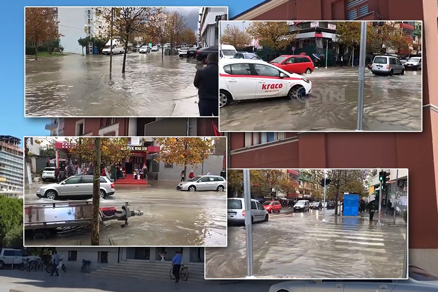 VIDEO-SYRI TV/ Qyteti i Durrësit përmbytet nga shiut, Bashkia i çon paratë te Veliera