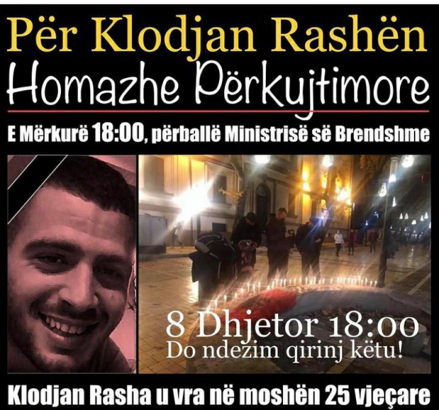 Një vit pa Klodian Rashën/ Homazhe për të riun e vrarë nga policia
