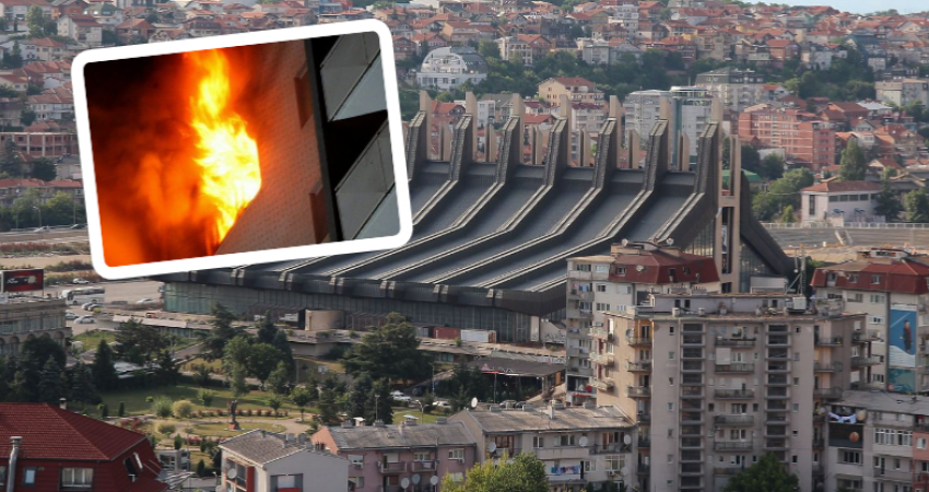 Pallati i Rinisë në Prishtinë përfshihet nga zjarri: Policia konfirmon se ka të lënduar