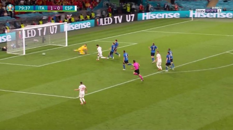 Shpërthen 'Wembley', 10 minuta para fundit, Spanja barazon kundër Italisë