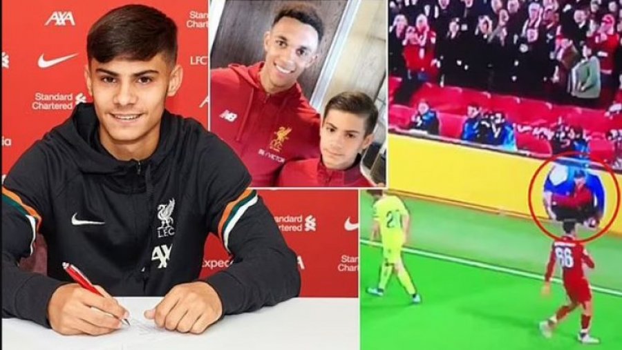 “Djali i topit” që u bë i famshëm për veprimin e tij kundër Barcelonës shpërblehet nga Liverpooli, nënshkruan kontratën e tij të parë profesionale