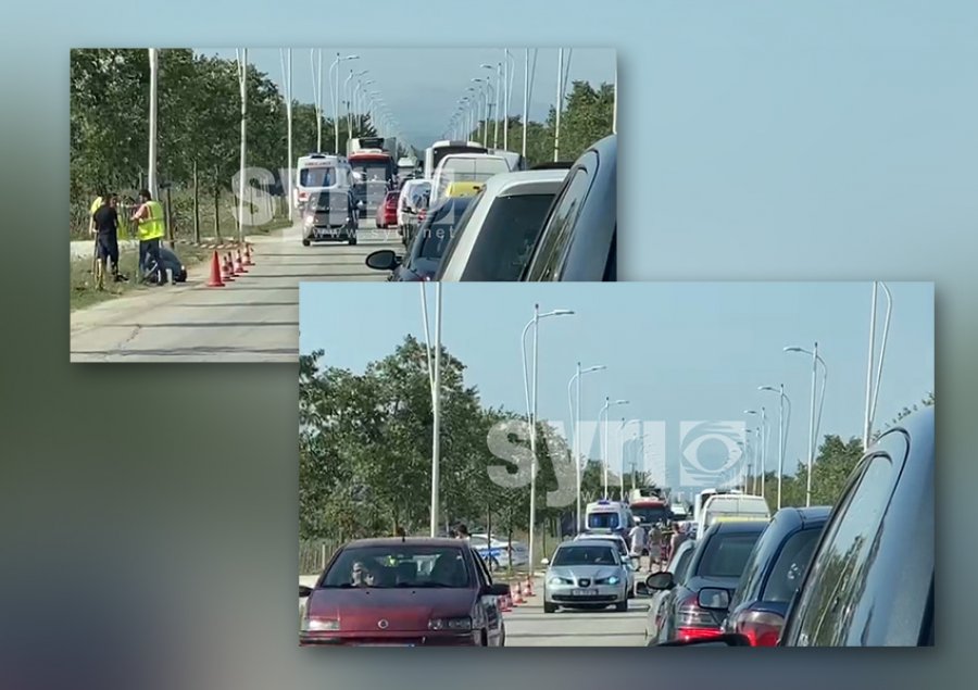 VIDEO/ Aksidenti në Tiranë - Durrës krijon radhë 2 km të automjeteve 