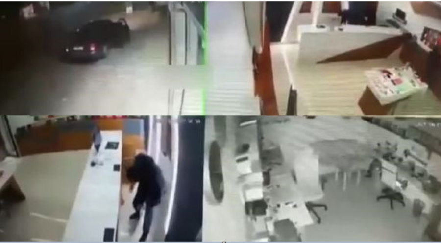 VIDEO/Si nëpër filma, ja si hajdutët vjedhin në një supermarket në Fushë-Kosovë