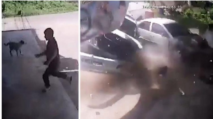 VIDEO/ Burri shmang mrekullisht përplasjen me një automjet