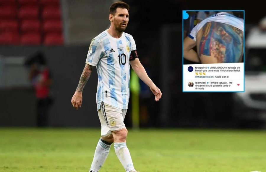 VIDEO/ Tifozi brazilian i çmendur pas Messit, bën tatuazh imazhin e tij: sulmuesi argjentinas mahnitet dhe...