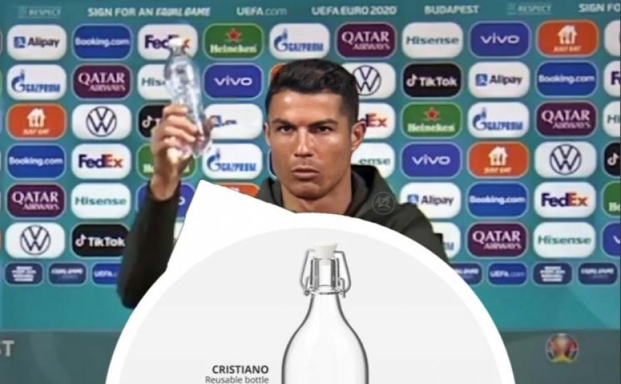 Gjigandi suedez i shitjes me pakicë hedh në treg një shishe të re uji në nder të Cristiano Ronaldos