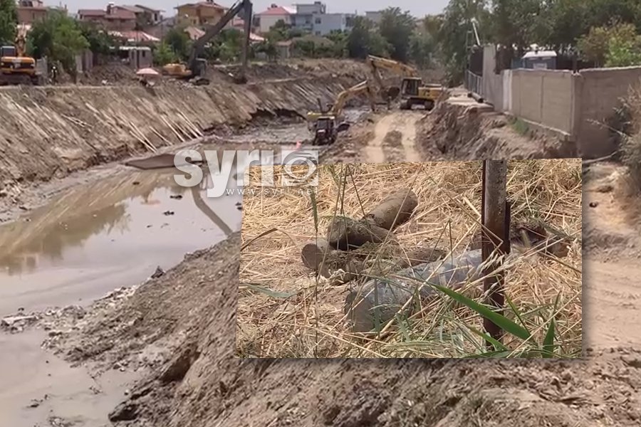 VIDEO/ Gjenden predha luftarake gjatë punimeve në shtratin e lumit Gjanica në Fier