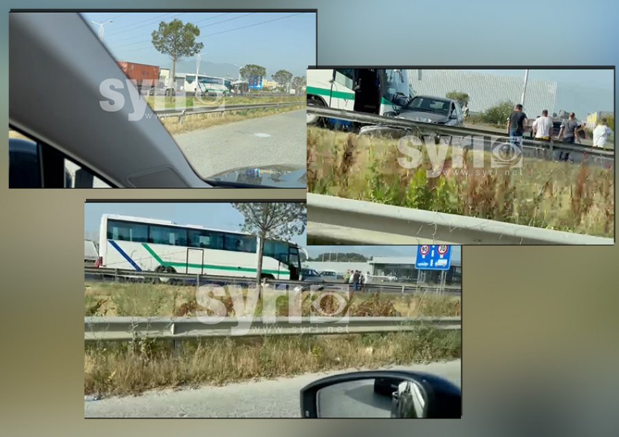 Aksident i rëndë në autostradën Tiranë-Durrës, autobusi me pasagjerë përplaset me makinën