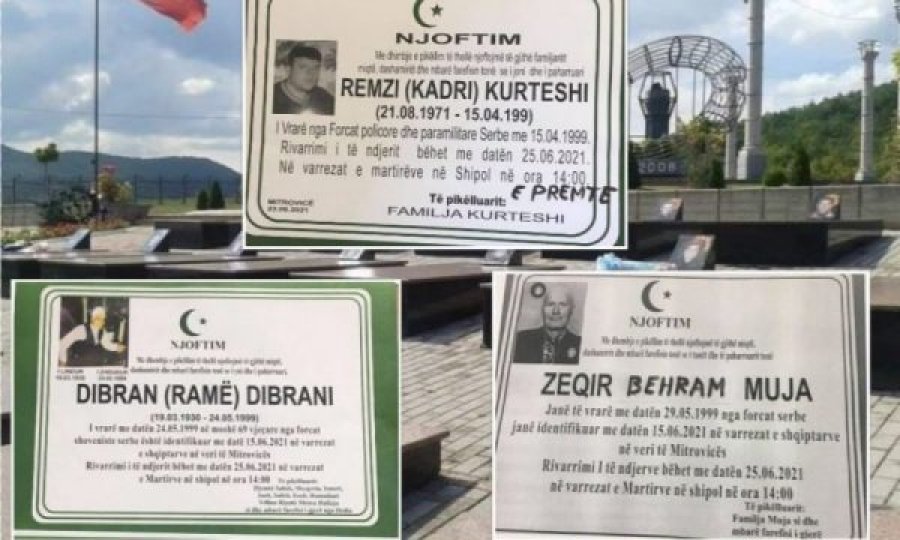 Nesër varrosen katër të zhdukurit nga lufta e Kosovës
