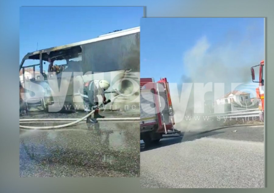 VIDEO/ Merr flakë furgoni në Kavajë