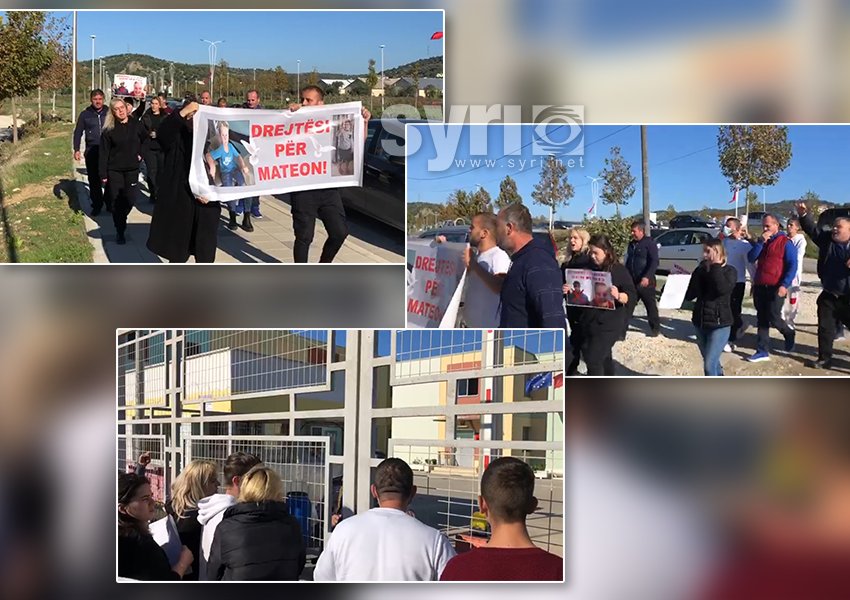 Familjarët e 8-vjeçarit protestë përpara paraburgimit në Vlorë ku mbahet Çalamani: Duam drejtësi