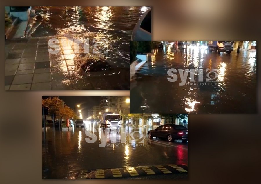 VIDEO/ Furtunë në Vlorë, përmbyten disa rrugë. Ka vështirësi në qarkullim