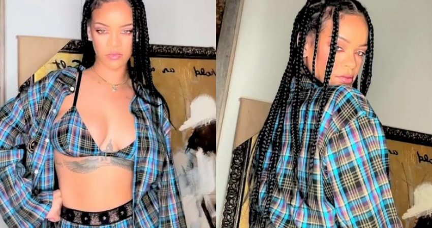 Rihanna tregon të pasmet e veshur me pizhame interesante