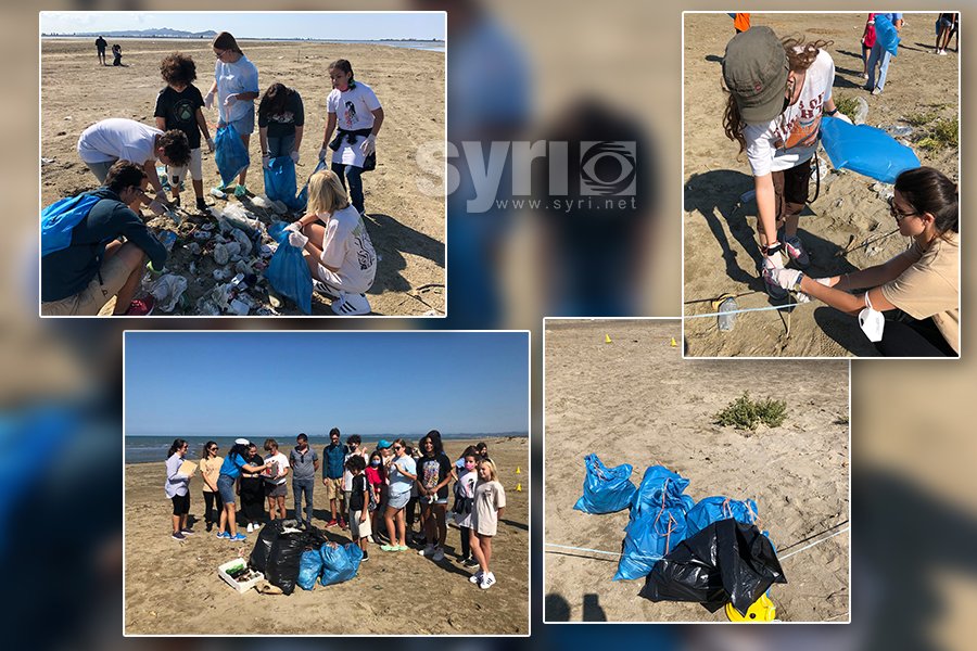 Zhvillimi i qëndrueshëm/ Nxënësit e Shkollës Franceze të Tiranës, pastrojnë plazhin në Durrës