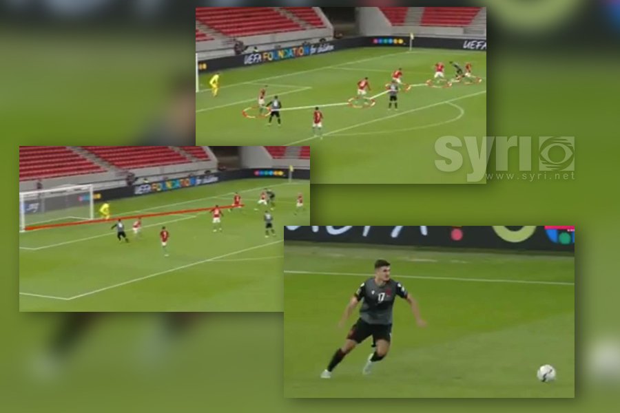 Video që tregon detajet e golit/ E jashtëzakonshme! E mbuluan 4 lojtarë hungarez, Broja e dërgon topin në këndin e pamundur
